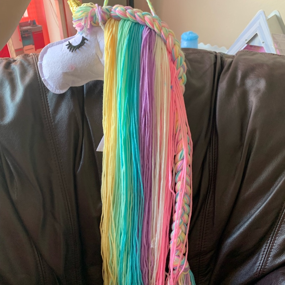 Colorful Unicorn Hair Bow holder with Rainbow Mane